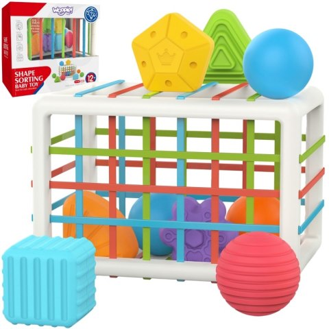 WOOPIE BABY Elastyczna Kostka Sensoryczna Sorter dla Dzieci Kolorowe Kształty 13 el.