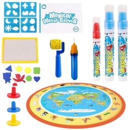 WOOPIE Magiczna Mata Wodna do Malowania Okrągła ZOO 23 el.