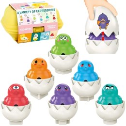 WOOPIE Układanka Sorter Montessori Dopasuj Kształty Zabawne Kurczaczki Jajka 6szt