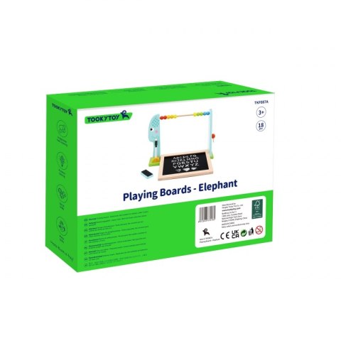 TOOKY TOY Duża Drewniana Tablica Dwustronna Magnetyczna+ Kredowa