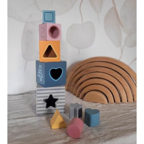 VIGA PolarB Piramidka Układanka edukacyjna Sorter Kostki Klocki