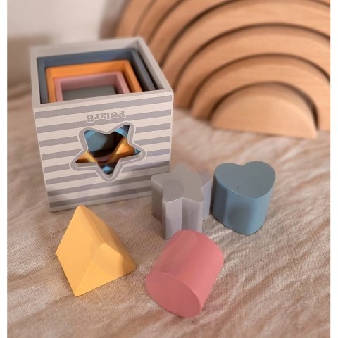 VIGA PolarB Piramidka Układanka edukacyjna Sorter Kostki Klocki