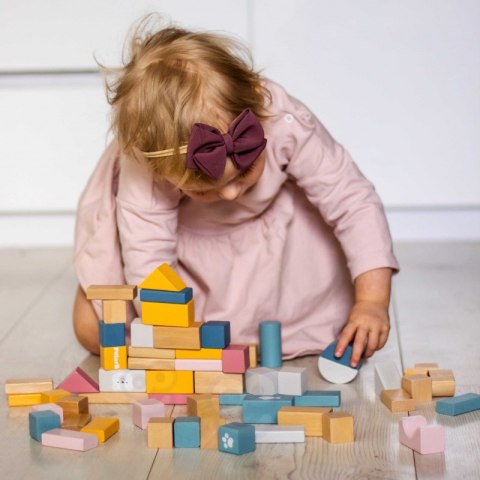 VIGA PolarB Zestaw drewnianych klocków w wiaderku - 60 elementów 2+