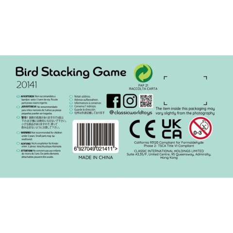 CLASSIC WORLD Gra Edukacyjna Układanie Klocków Ptaków 23 el.