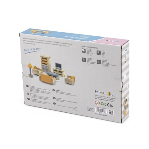 VIGA PolarB Zestaw Mebelków do Domku dla Lalek Salon 3+