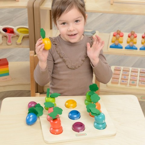 MASTERKIDZ Tablica Edukacyjna Warzywa Nauka Liczb i Kolorów Montessori