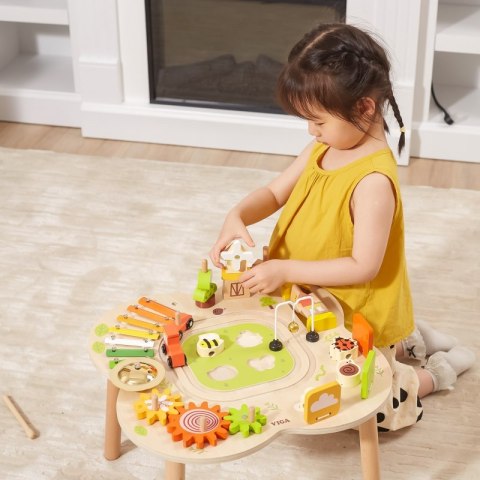VIGA PolarB Stół Stolik Edukacyjny Aktywności Piramidka Cymbałki Sensoryka Montessori 18m+
