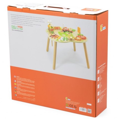 VIGA PolarB Stół Stolik Edukacyjny Aktywności Piramidka Cymbałki Sensoryka Montessori 18m+
