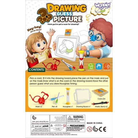 WOOPIE Gra Kalambury "Narysuj i Zgadnij Obrazek" Malowanie Nosem