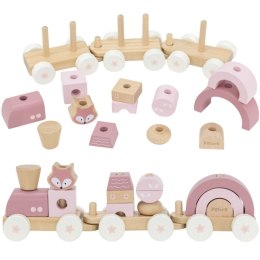 VIGA PolarB Różowa Kolejka Pociąg z Wagonikami Klocki