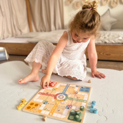 WOOPIE GREEN Gry Planszowe Logiczne 2w1 Ludo Chińczyk + Węże i Drabiny