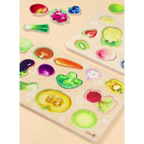 CLASSIC WORLD Drewniana Układanka Montessori Warzyw