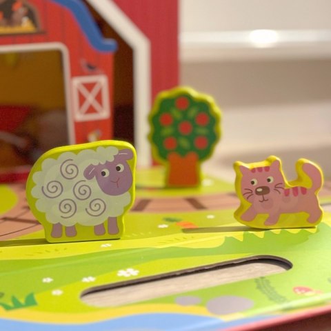 TOOKY TOY Drewniana Farma w Walizce Figurki Pojazdy