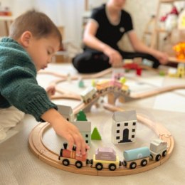 TOOKY TOY Drewniane Pojazdy Wagoniki na Magnes