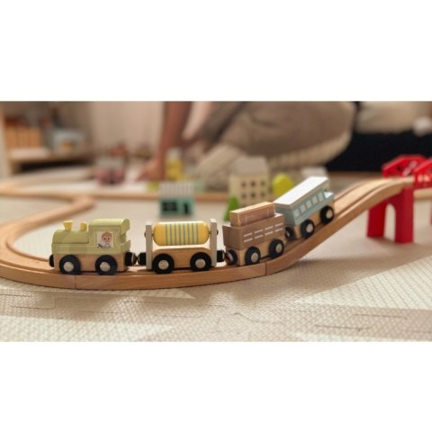 TOOKY TOY Drewniane Pojazdy Wagoniki na Magnes