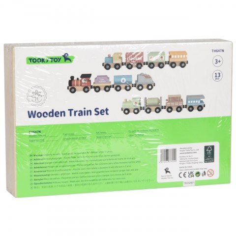 TOOKY TOY Drewniane Pojazdy Wagoniki na Magnes