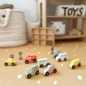 TOOKY TOY Zestaw Drewnianych Pojazdów i Znaków Drogowych w Pudełku
