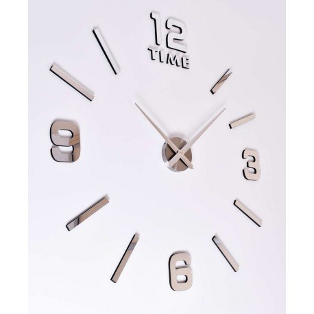 Zegar ścienny Diy BAST 3D srebny