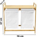 Kosz na pranie lub zabawki bambusowy HANOI 2 przegrody