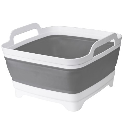 Miska składana z odpływem bialo-szara BRIDA