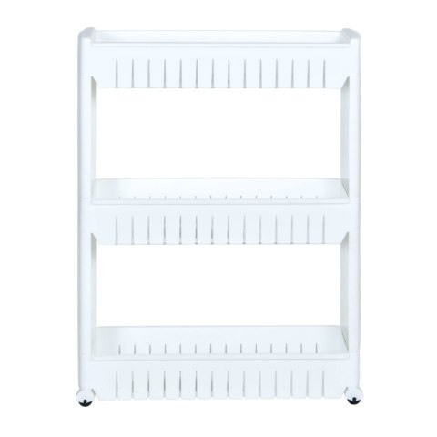 Półki łazienkowe na kółkach białe 3 poziomy Leira