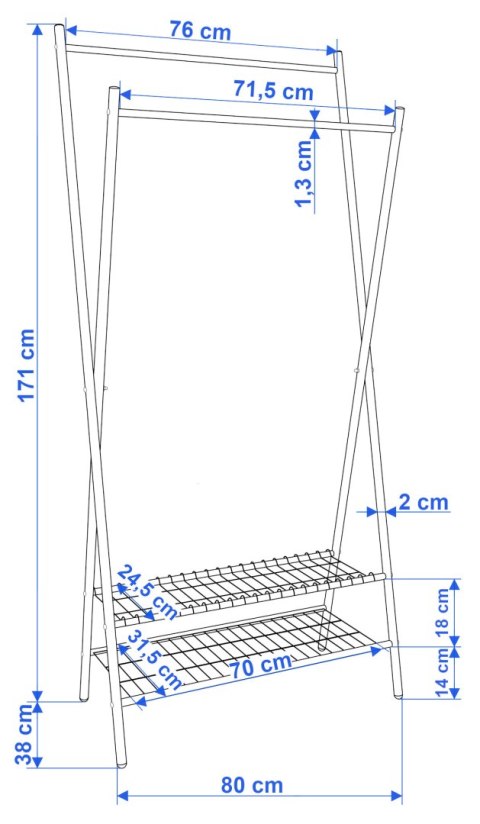 Wieszak stojący Xavier - czarny