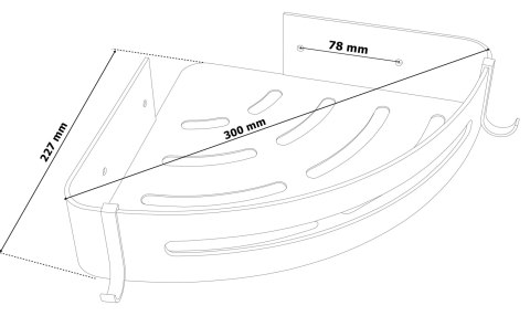 Zestaw 2 półek łazienkowych narożnych loft Myzea czarna