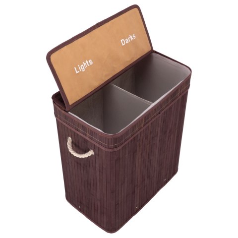 Kosz na pranie bambusowy z pokrywą 100L wenge