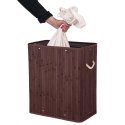 Kosz na pranie bambusowy z pokrywą 100L wenge
