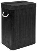 Kosz na pranie bambusowy z pokrywą SOREN 80L czarny