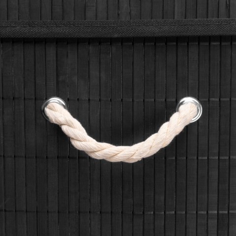 Kosz na pranie bambusowy z pokrywą SOREN 80L czarny