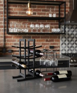 Stojak na wino bambusowy Todgar czarny