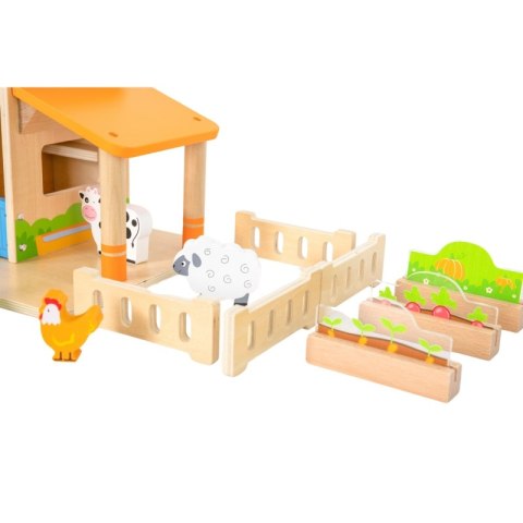 VIGA Drewniana Farma Dom Farmera Z Ogródkiem I Traktorem 21 el
