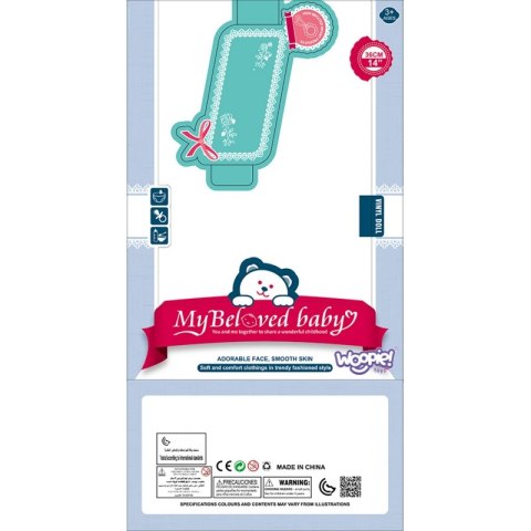 WOOPIE ROYAL Lalka Bobas 36 cm w Ubranku z Misiem Akcesoria do Karmienia
