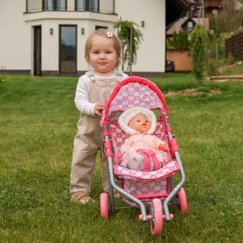 WOOPIE ROYAL Trójkołowa Spacerówka Wózek dla Lalek Serce Róż