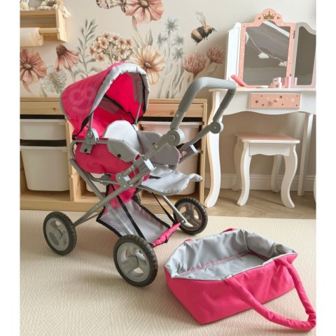 WOOPIE ROYAL Wózek dla Lalek 4w1 Nosidełko Regulacja