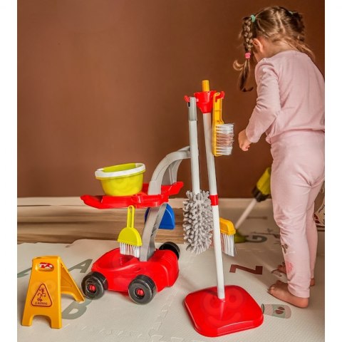 WOOPIE Zestaw do Sprzątania XXL Wózek 3w1 29 el. Czerwony