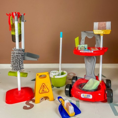 WOOPIE Zestaw do Sprzątania XXL Wózek 3w1 29 el. Czerwony