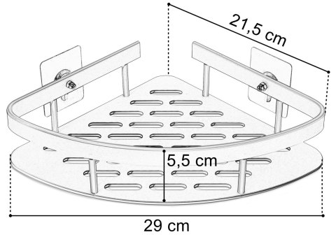 Półka narożna LUSAKA czarna do łazienki