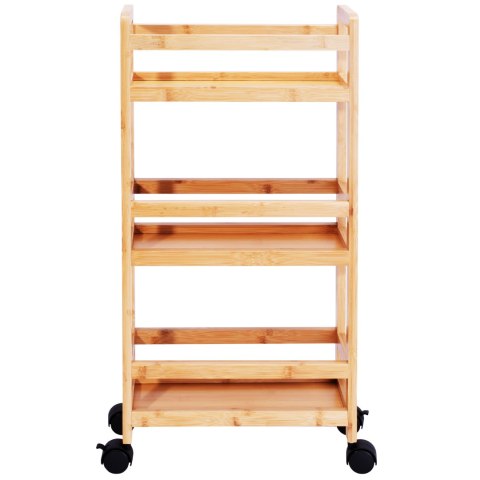 Regał na kółkach bambusowy INAKI 3 poziomy natural