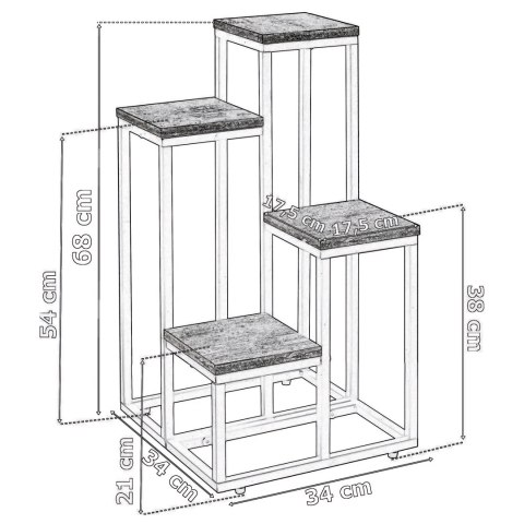 Kwietnik metalowy stojący MOGREN biały marmur