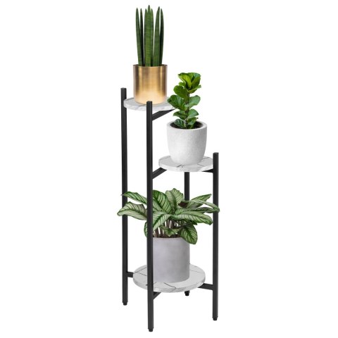 Kwietnik metalowy stojak TRETORRI biały marmur