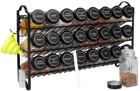 Piętrowy stojak na przyprawy ENELDO 24 słoiczki + 72 naklejki