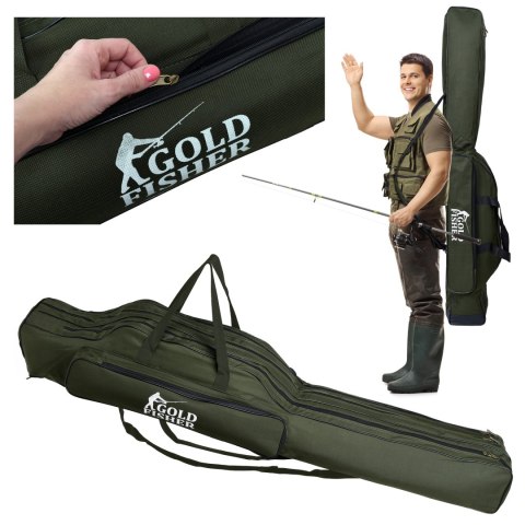 Pokrowiec na wędki 140 cm Gold Fisher 3 komory