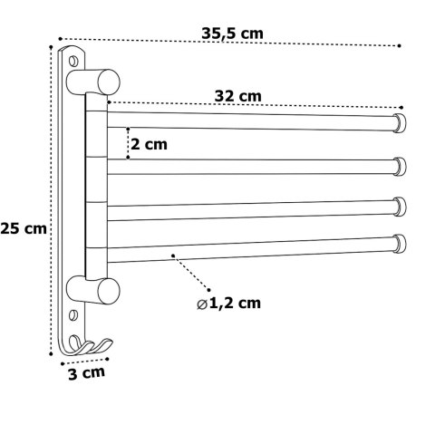 WIESZAK na ręczniki CETRI czarny