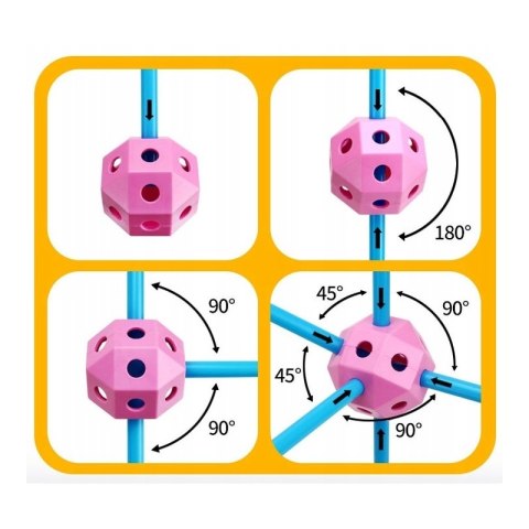 WOOPIE Zestaw Konstrukcyjny XXL Klocki do Budowania Namiotu Bazy Rurki Słomki 340 el.