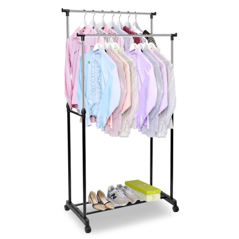 Wieszak stojący podwójny na kółkach WALERIA