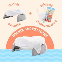 2w1 Potette: Nocnik dla dziecka i nakładka na toaletę, biało-niebieski, Potette