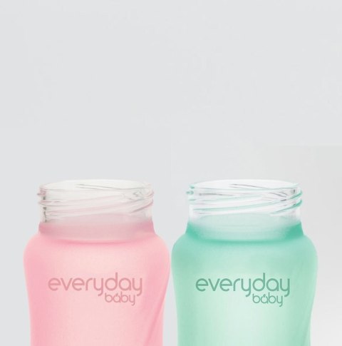 Szklana butelka ze smoczkiem S,150 ml, miętowa, Everyday Baby