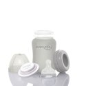 Szklana butelka ze smoczkiem S, 150 ml, szara, Everyday Baby